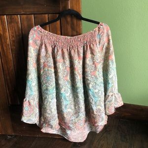 Boho flared sleeve blouse